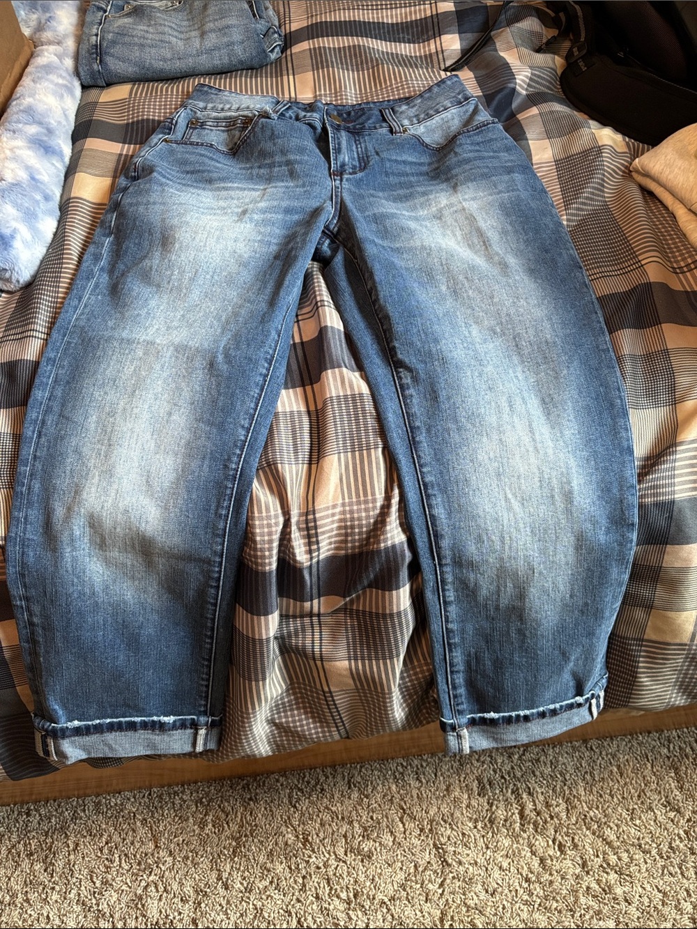High-Rise Women's Blue Washed Jeans